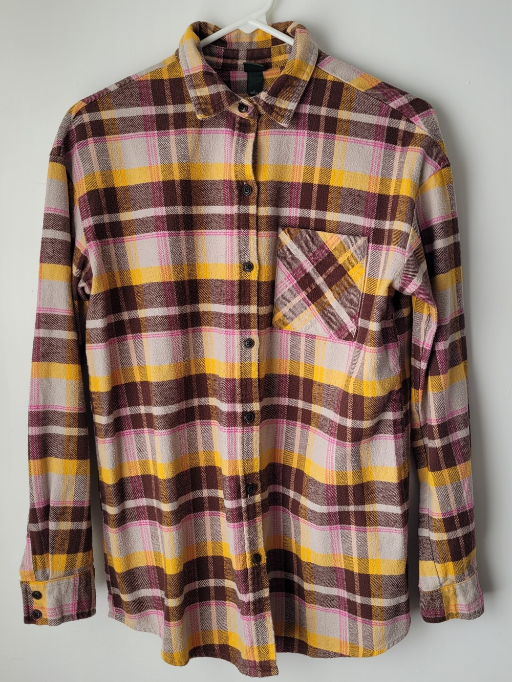 Wild Fable Women Plaid Button-Down Flannel Shirt Size S
